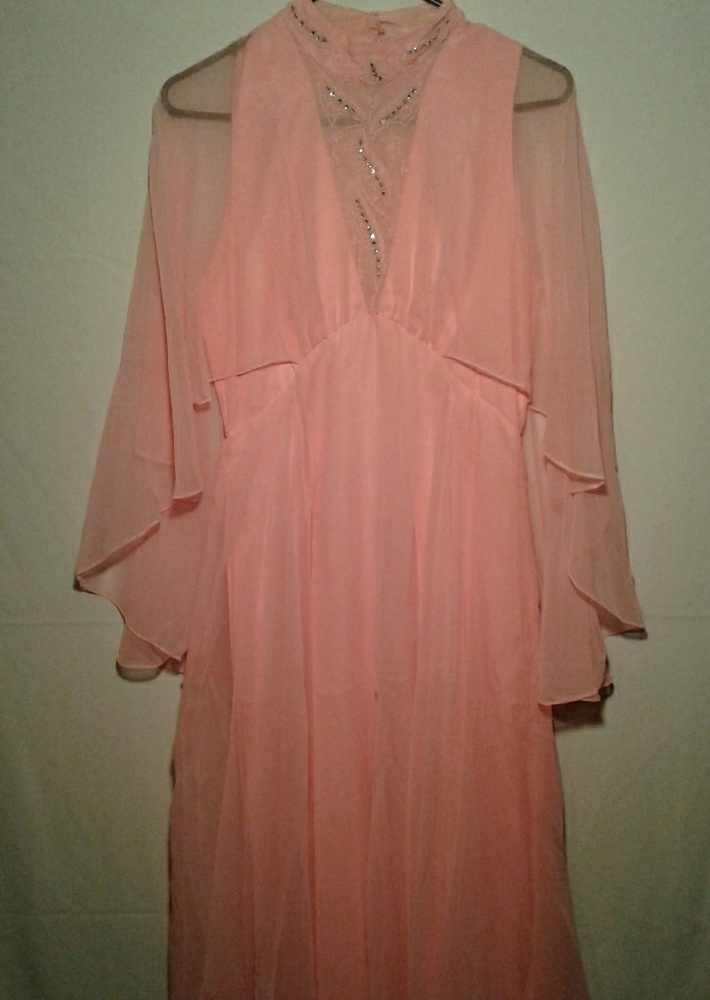 Vintage Dan Lee Pink Chiffon Dress / Like New